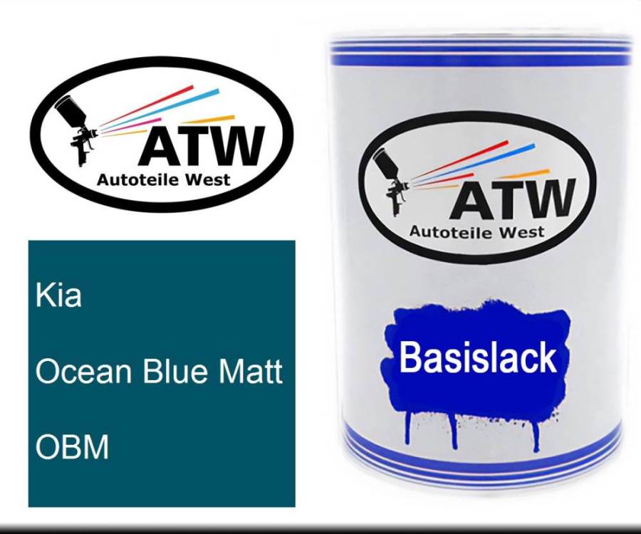 Kia, Ocean Blue Matt, OBM: 500ml Lackdose, von ATW Autoteile West.